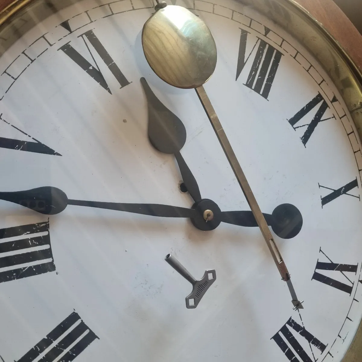 2 ft wide large victorian fusee wall clock - Image 4