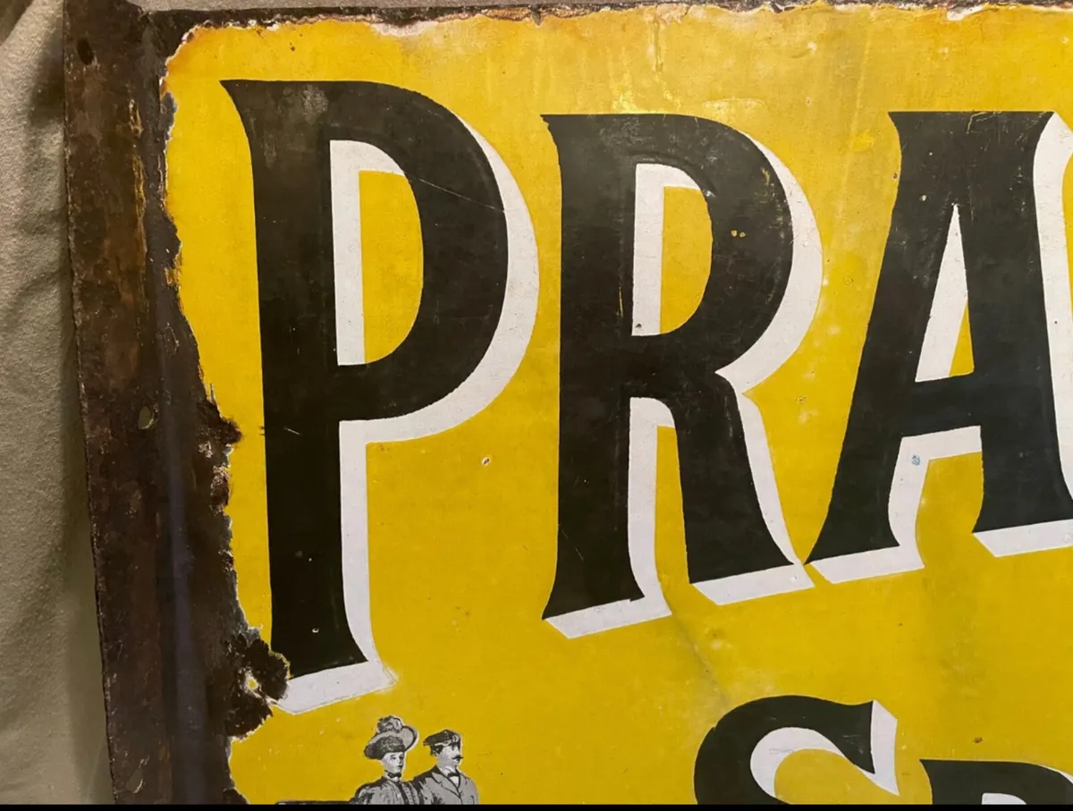 RARE ORIGINAL EARLY DOUBLE SIDED PRATT’S MOTORsign - Image 4