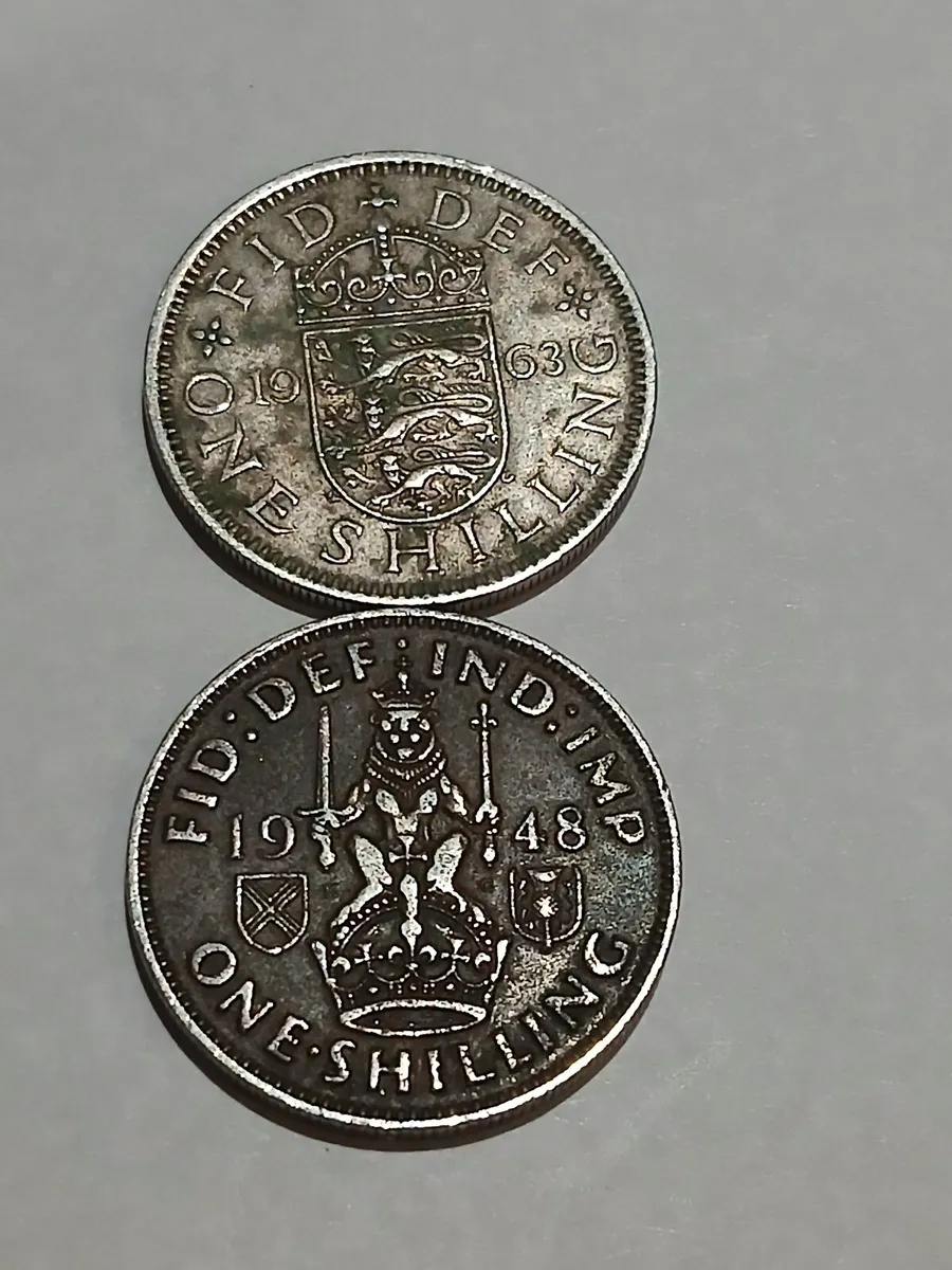 British one shilling x 2
