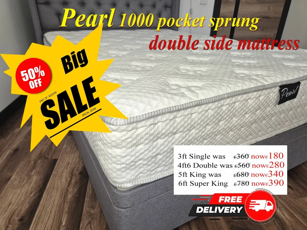 Pearl Luxury  1000 pocket sprung mattress 50% off - Image 1