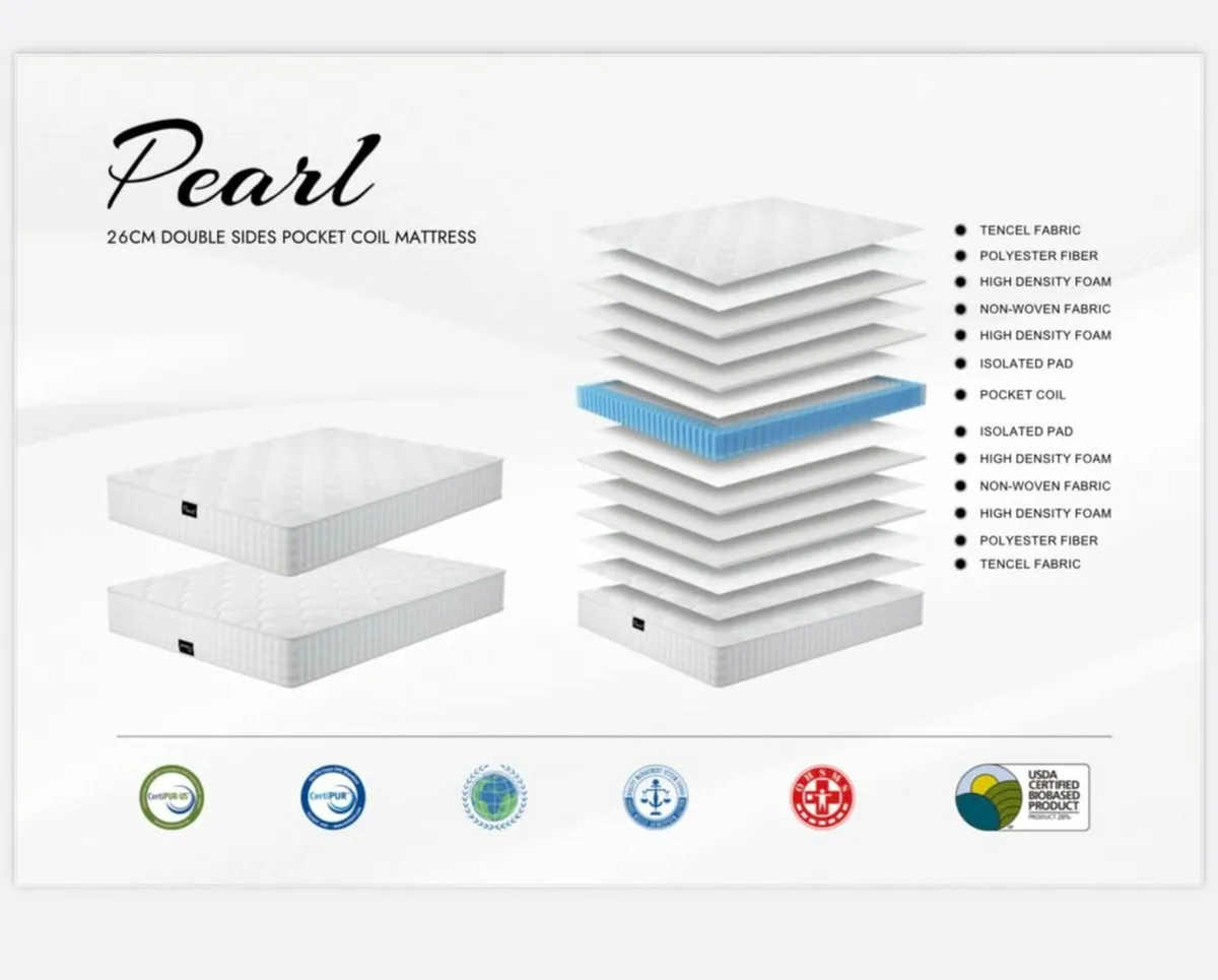 Pearl Luxury  1000 pocket sprung mattress 50% off - Image 2