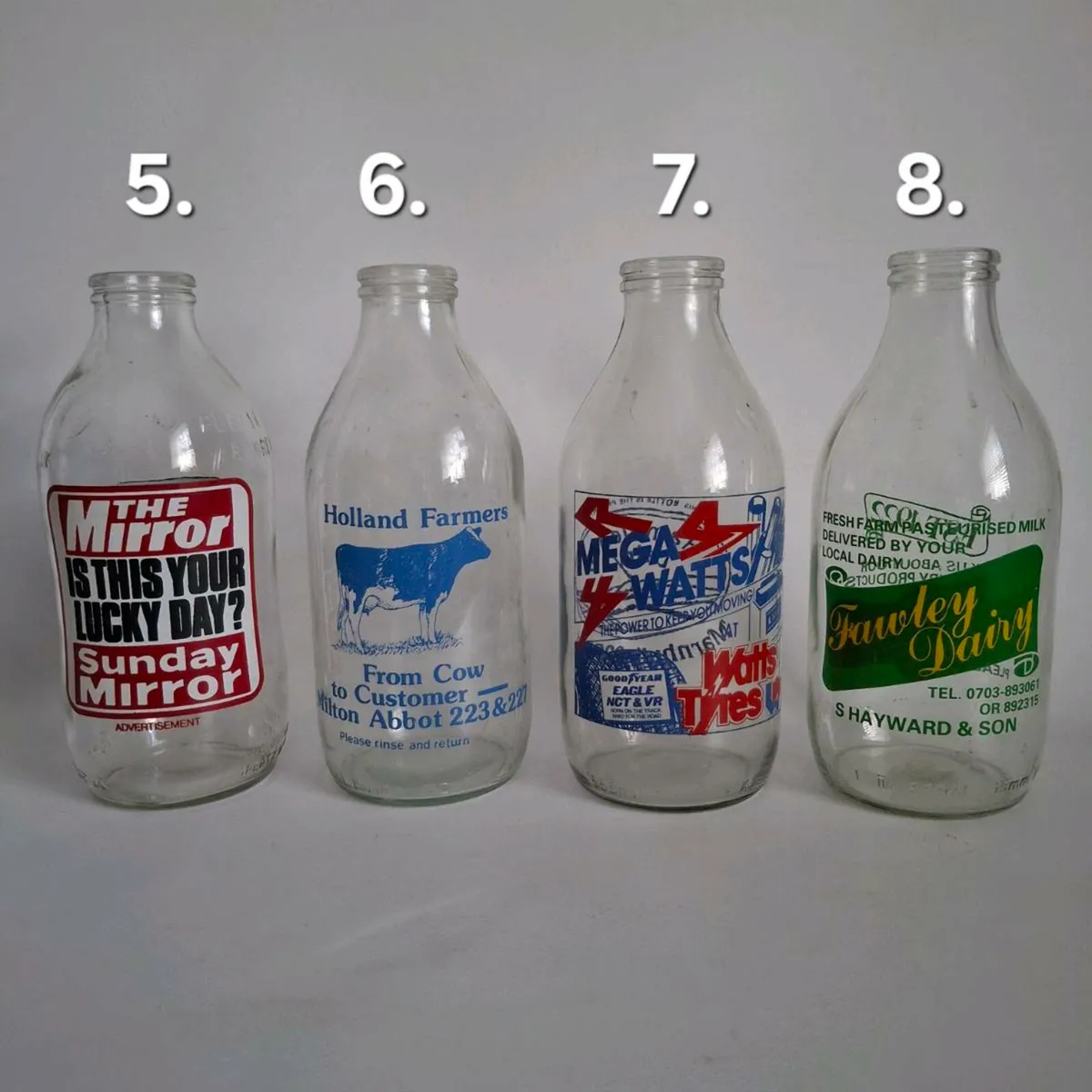 1980's Advertising Milk Bottles - Image 3