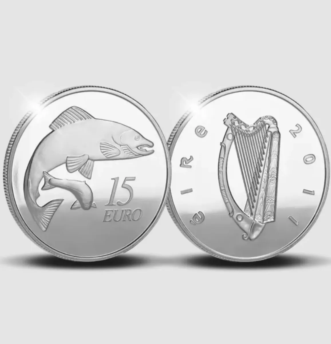Ireland 15 euro silver proof coin 2011. Salmon - Image 3