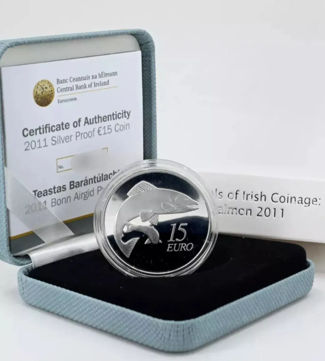 Ireland 15 euro silver proof coin 2011. Salmon - Image 1