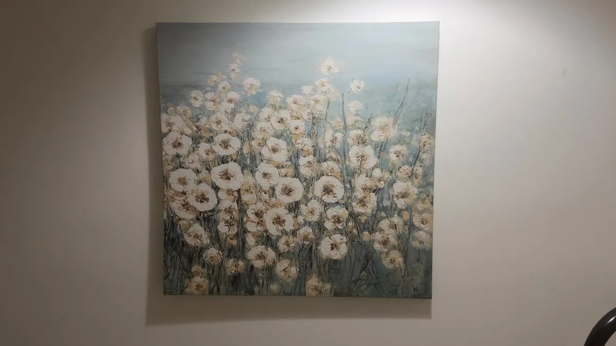 Wall decor, canvas painting flowers - Image 1