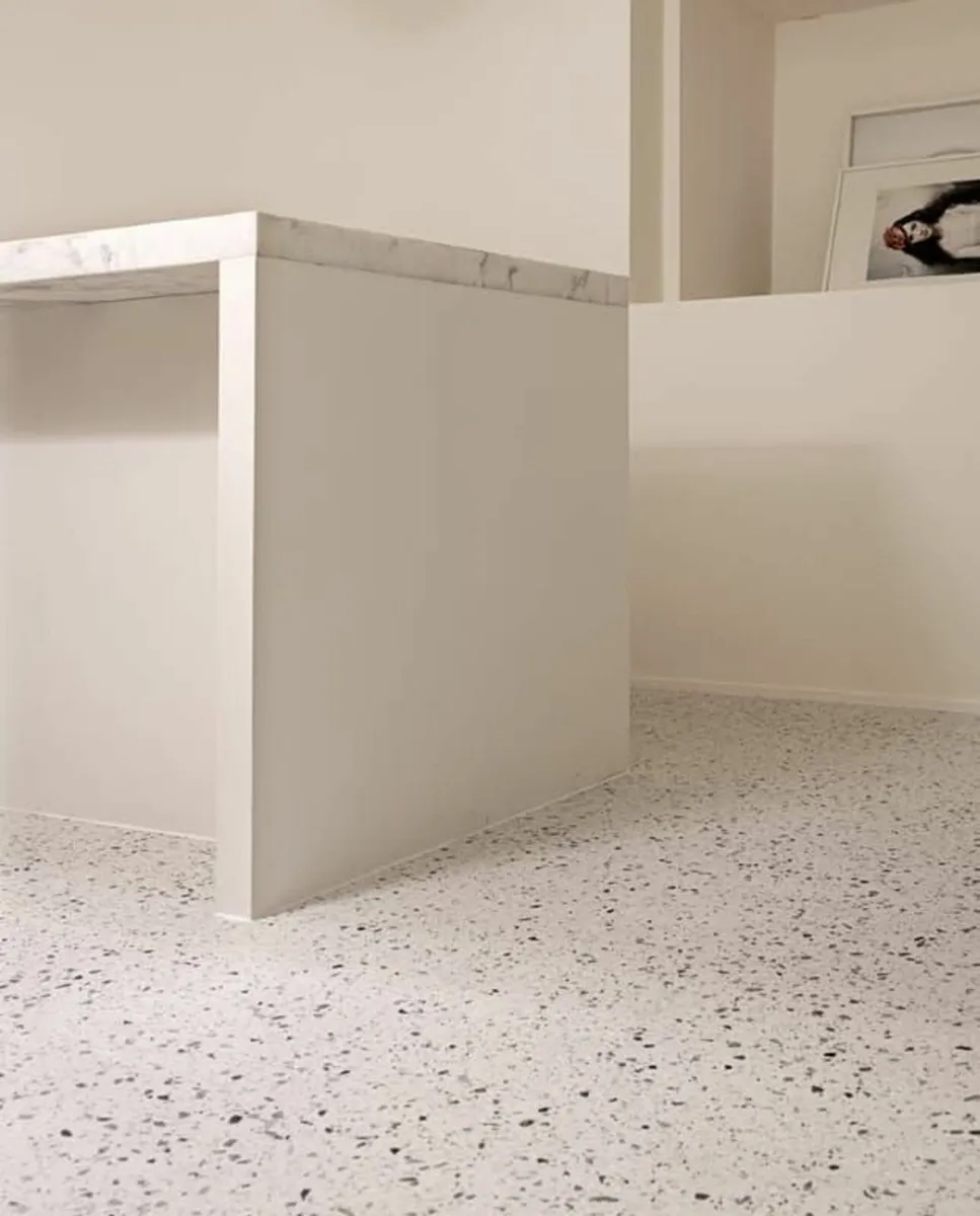 White  terrazzo floors
