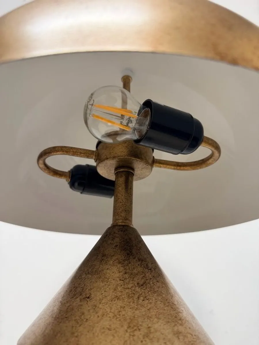 Contemporary Dome Table Lamp in Antique Brass - Image 4