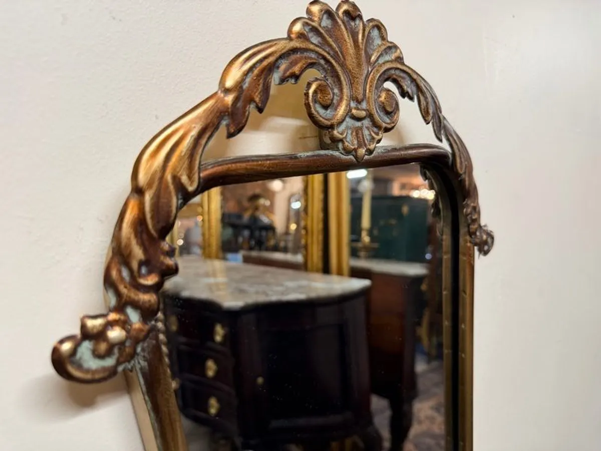 Tall Gilt Metal Italian Style Mirror - Image 4