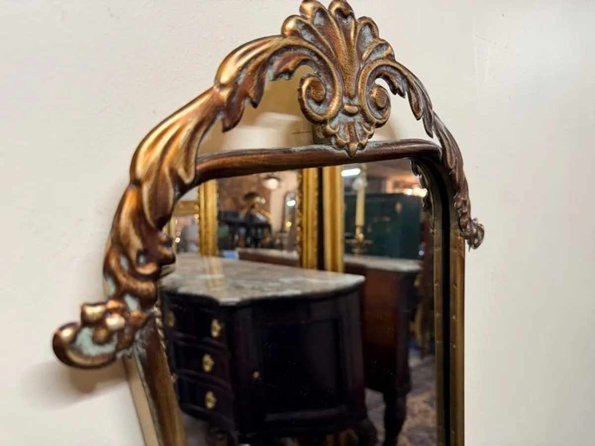 Tall Gilt Metal Italian Style Mirror - Image 2