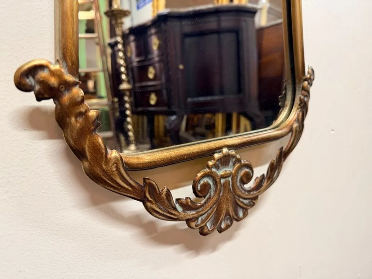 Tall Gilt Metal Italian Style Mirror - Image 3