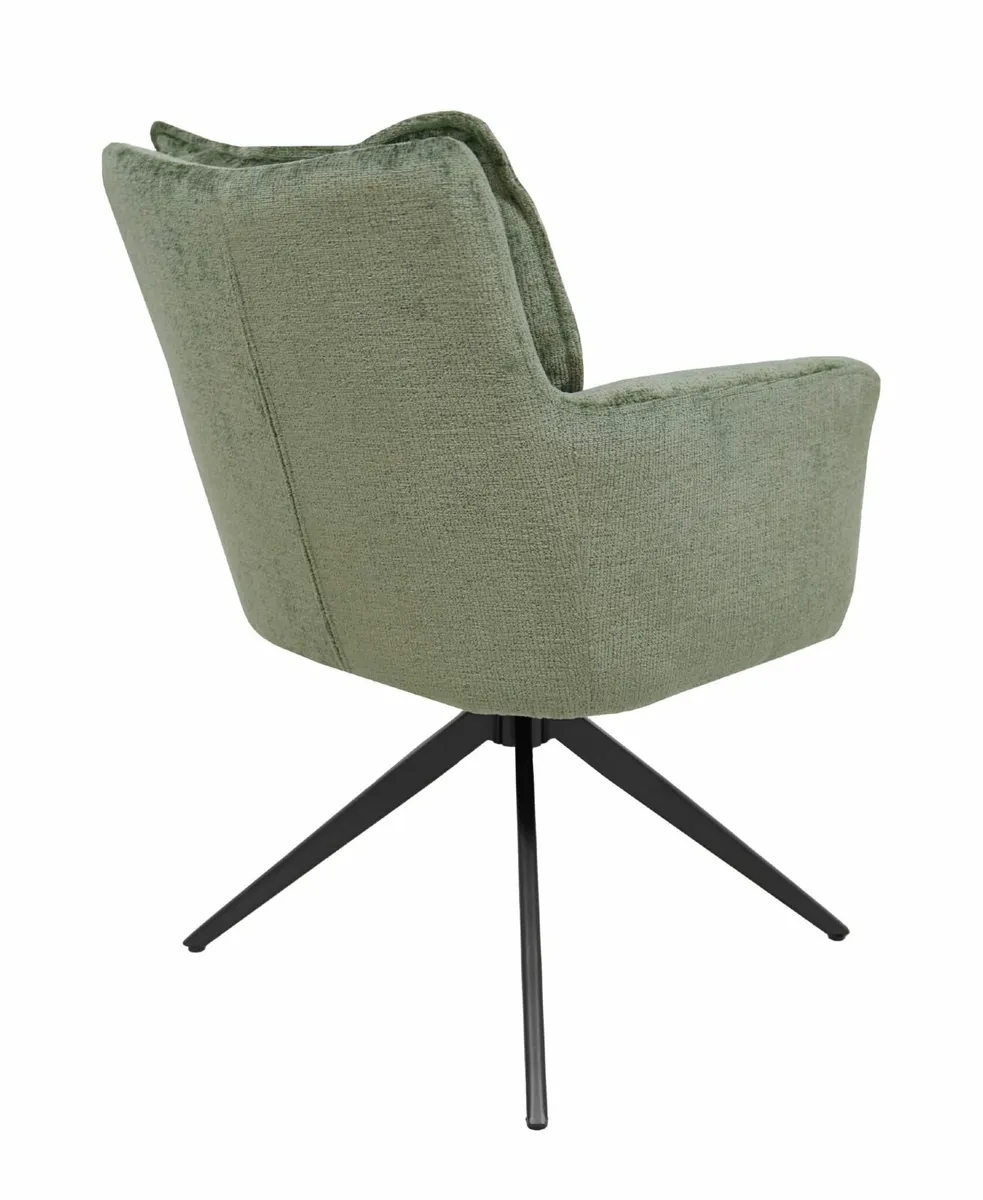 Cremona Swivel Armchair – Light Grey Chenille 360° - Image 3