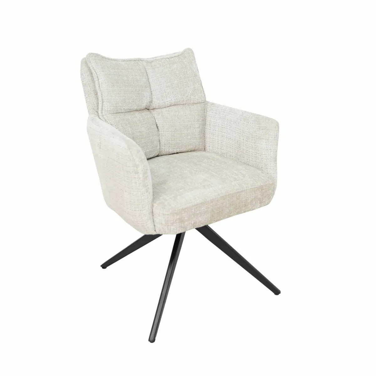 Cremona Swivel Armchair – Light Grey Chenille 360° - Image 4