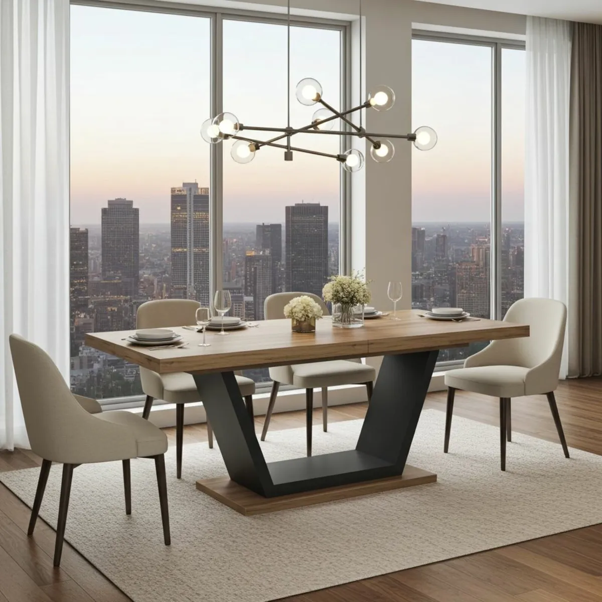 Golden Craft Extendable Dining Table – Oak Laminat - Image 1