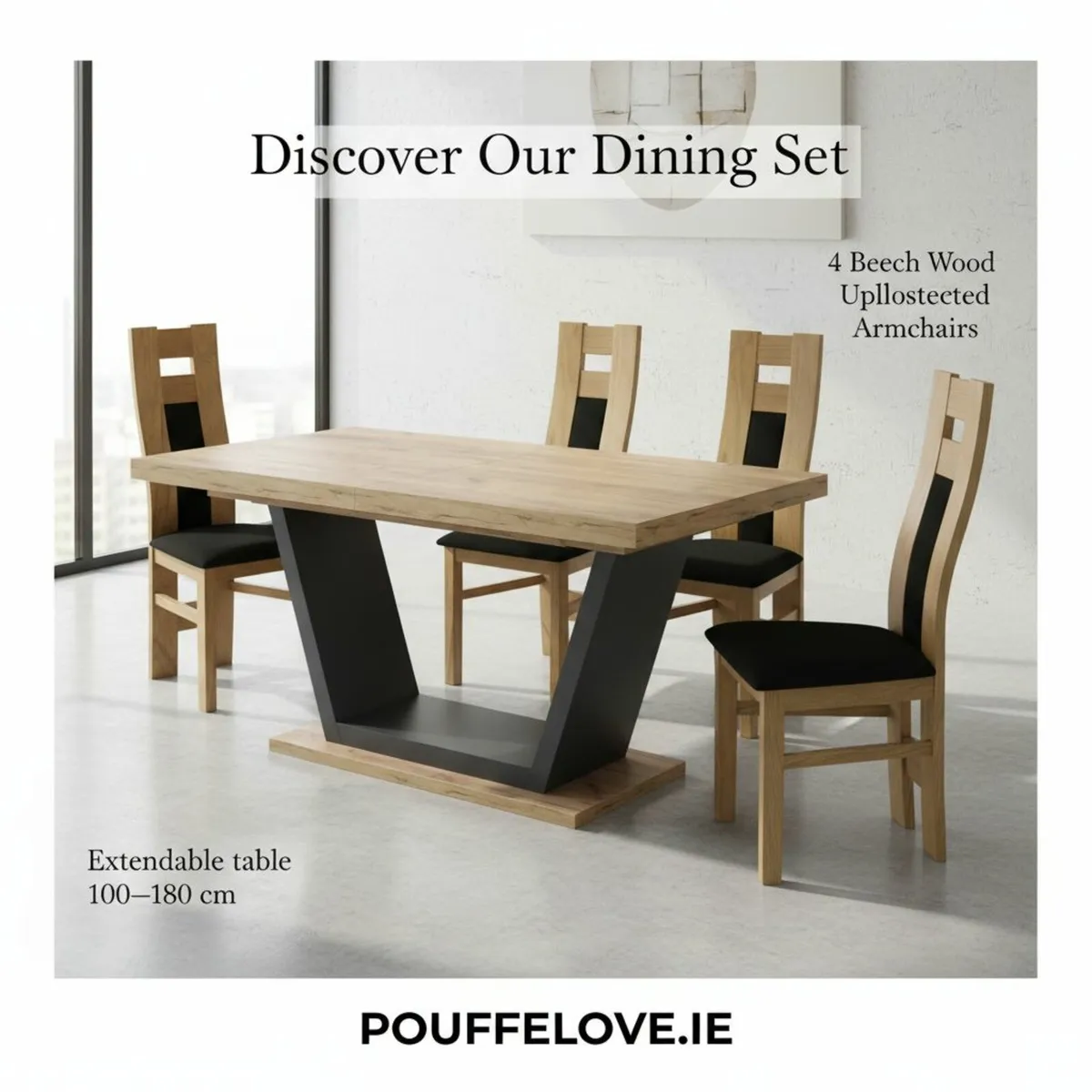 Golden Craft Extendable Dining Table – Oak Laminat - Image 3