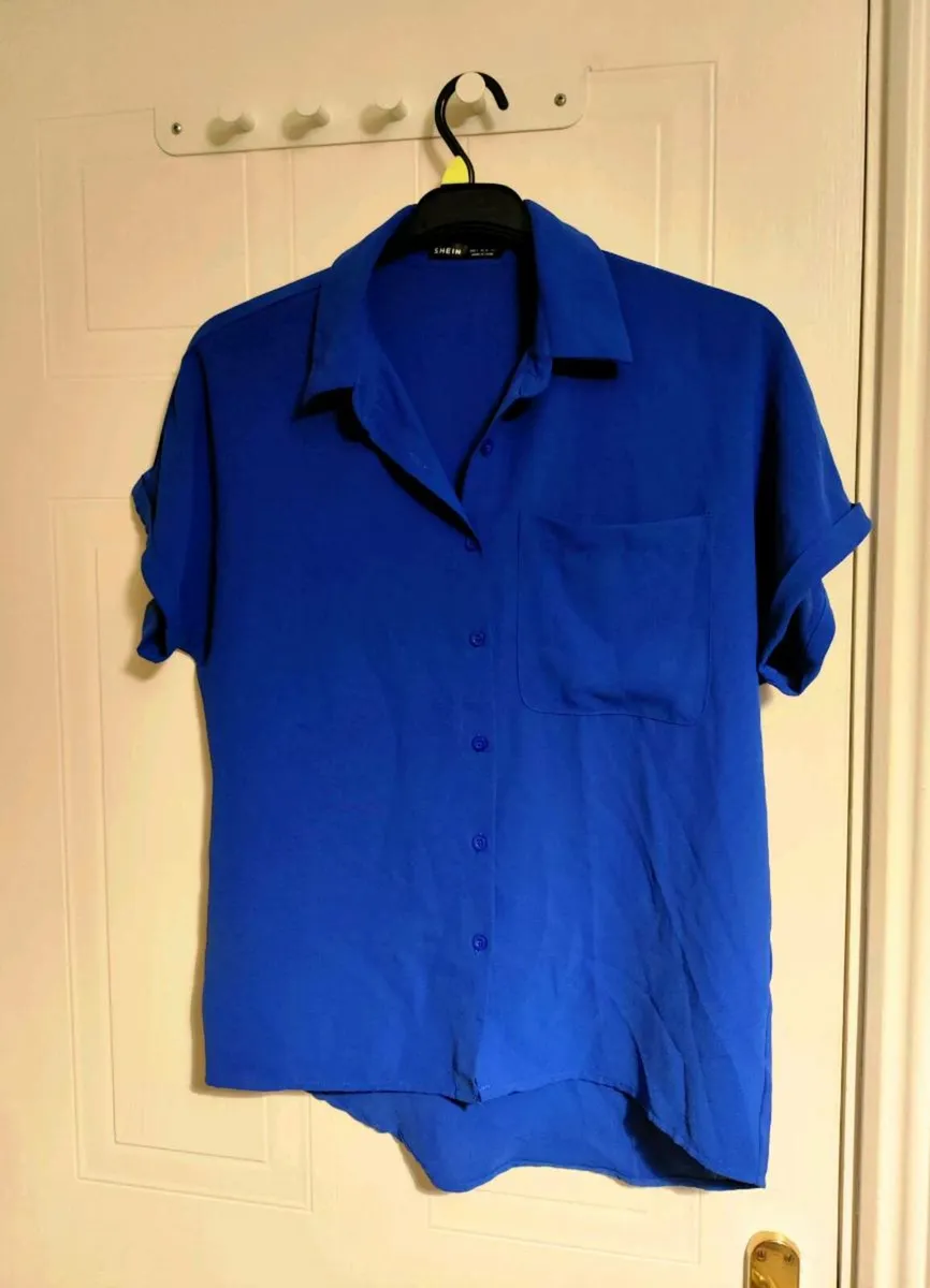 Bright Blue Button-Up Shirt – SHEIN – Size S / EU - Image 2
