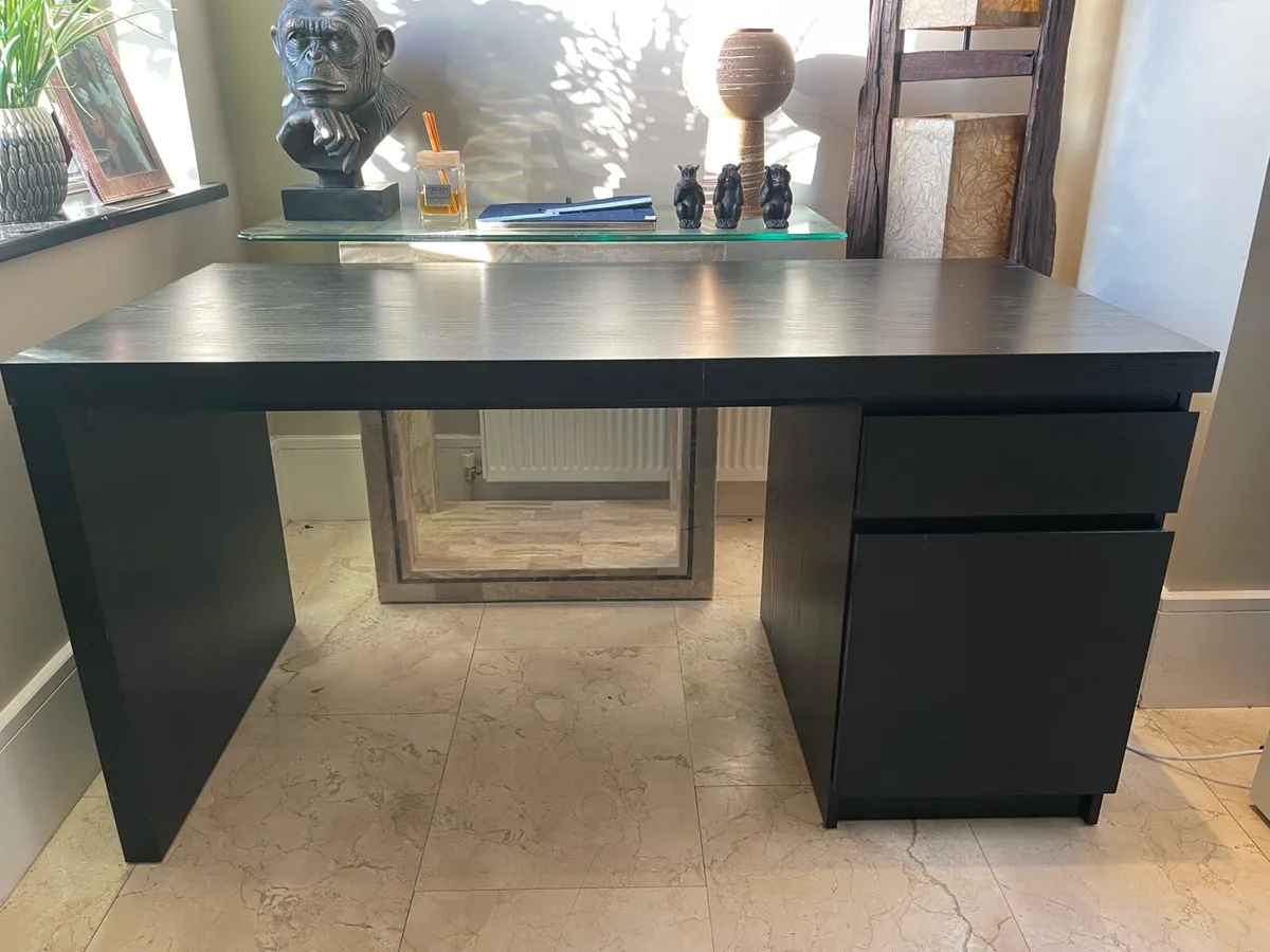 Gorgeous Large Black Office Or Study Desk - Image 1