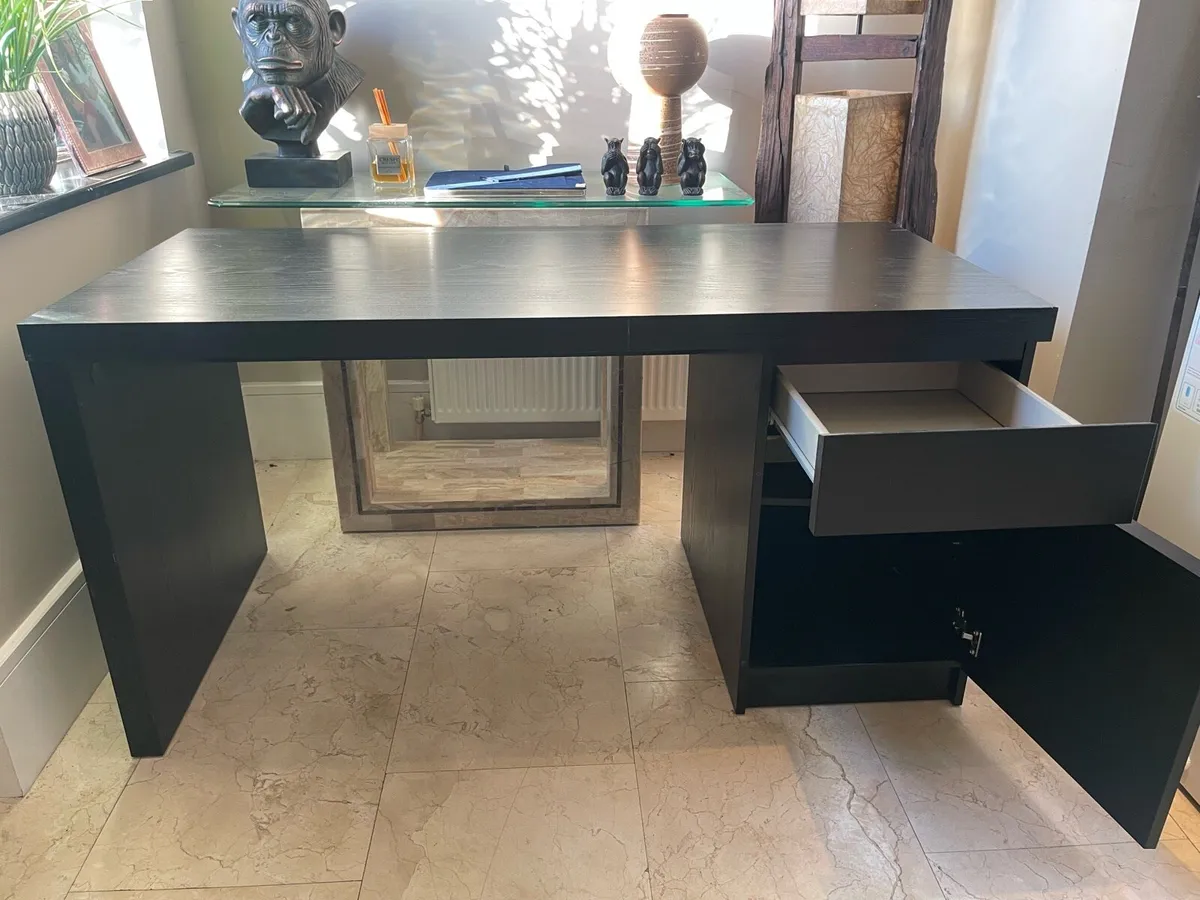 Gorgeous Large Black Office Or Study Desk - Image 2