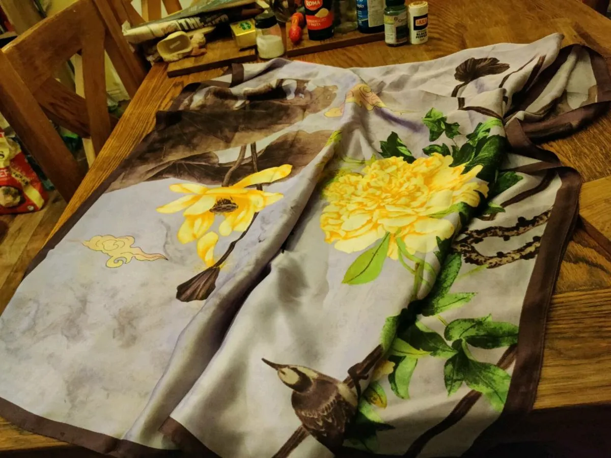 SOFT SILKY SATIN, New Knee Lenght WIDE Sized Scarf - Image 2