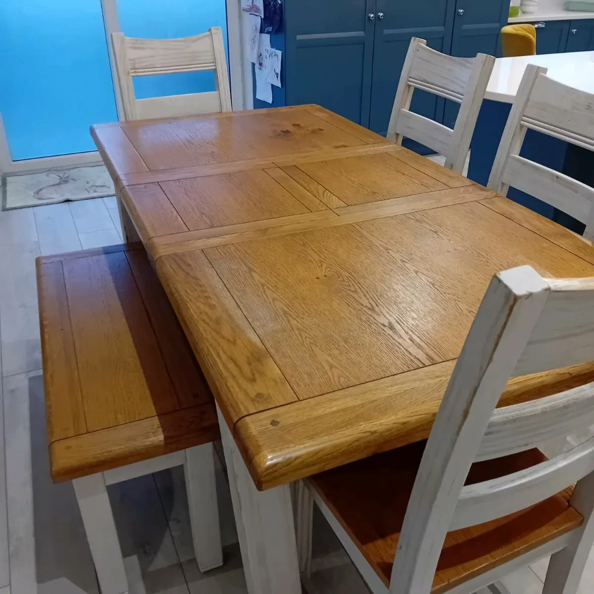 Table & 4 chairs & bench - Image 1