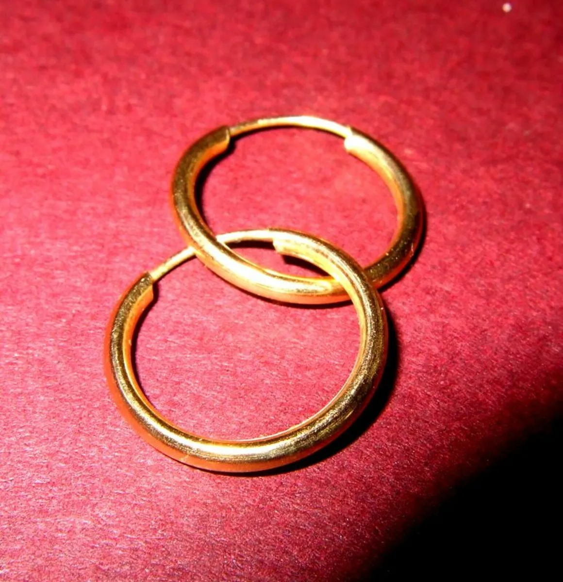 Vintage 9ct Gold Hoop Earrings - Image 1