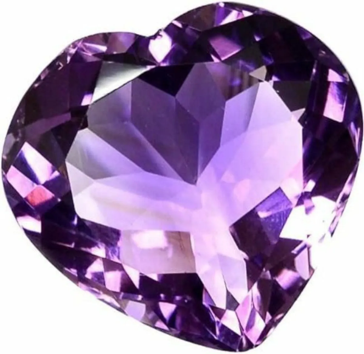 Vintage Authentic Heart Shape Natural Amethyst Gem - Image 2