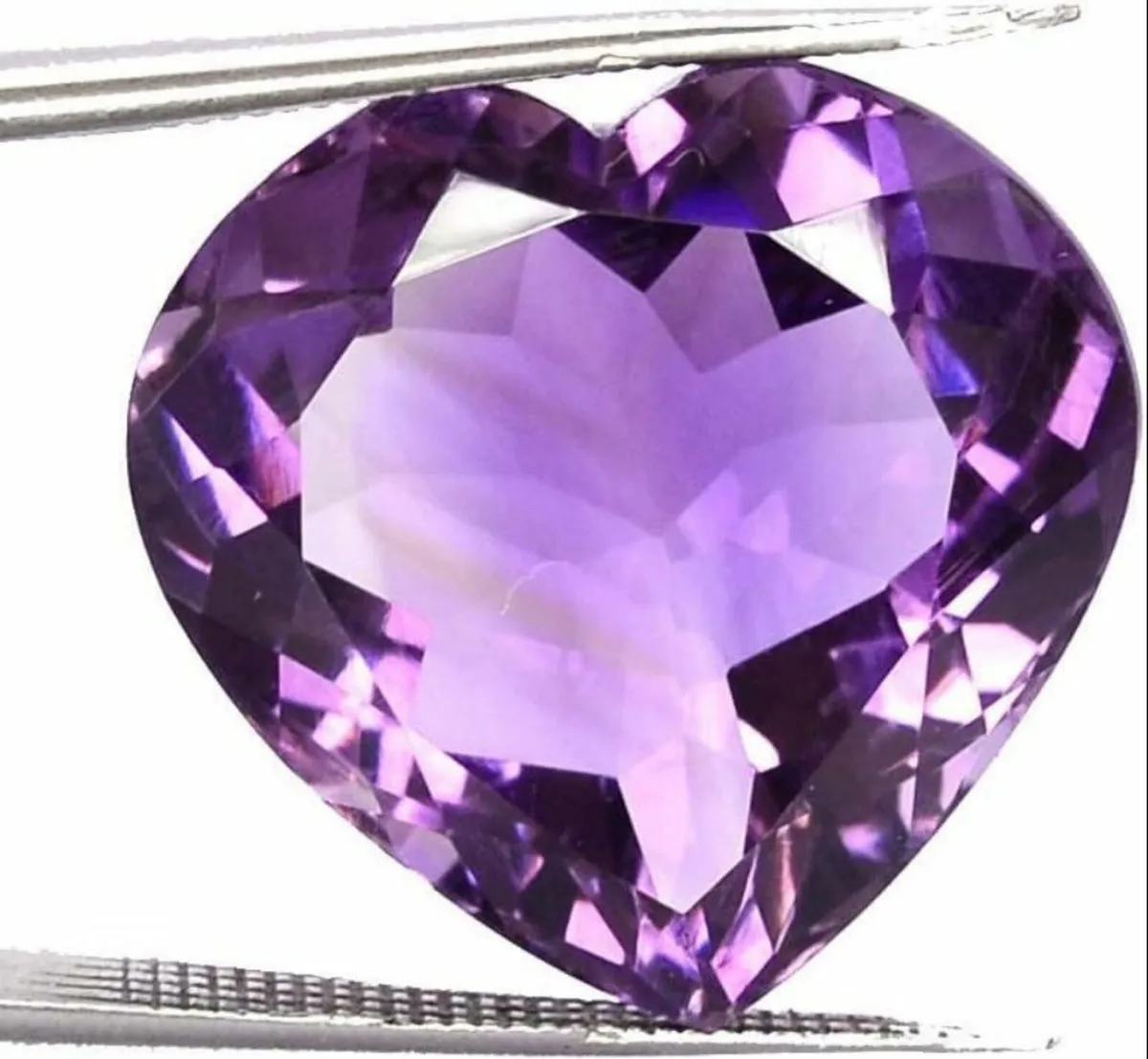 Vintage Authentic Heart Shape Natural Amethyst Gem - Image 4