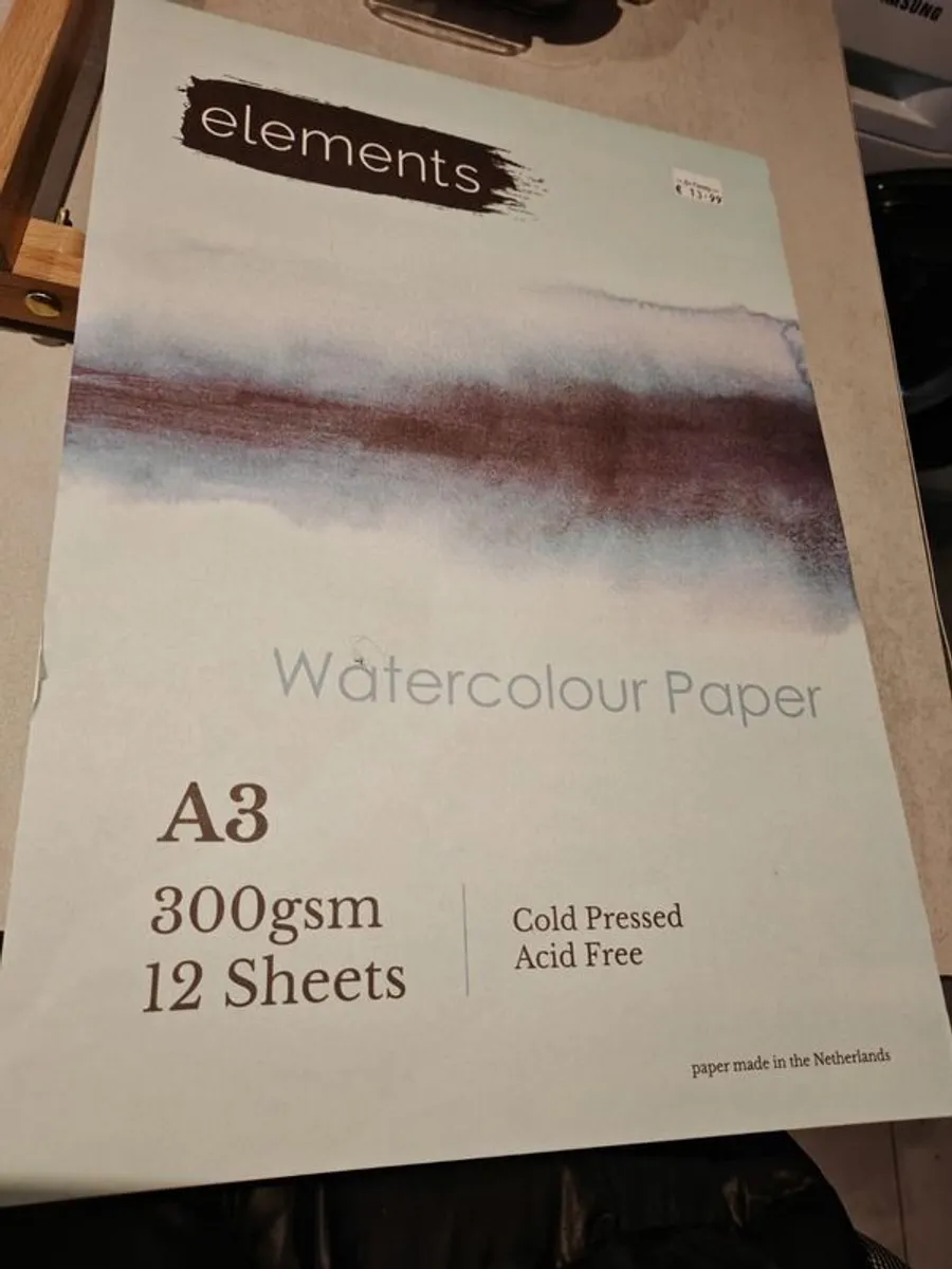 [As New] Watercolour 24 tube set + Desk Easel + Paint brush + 10 A3 Sheets - Image 2