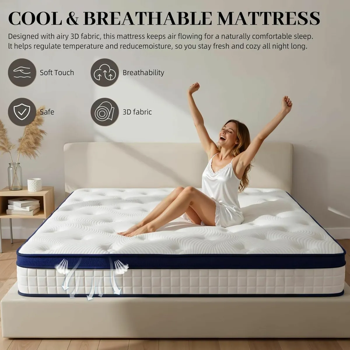 Double Mattresses - 4FT6 10 Inch Memory Foam - Image 2