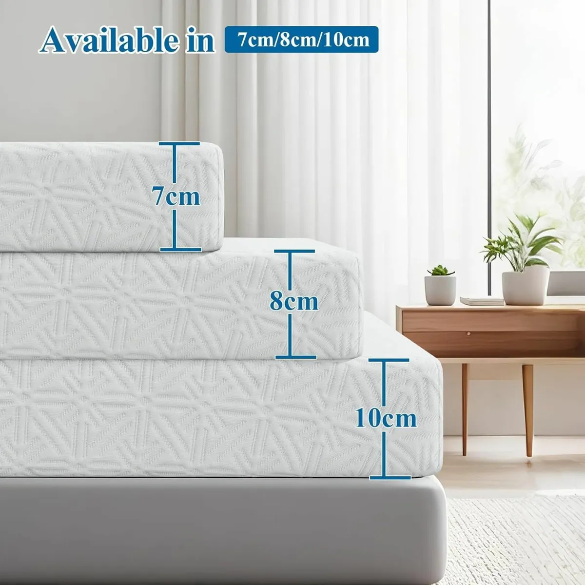 Memory Foam Mattress Topper 10cm Thickness Double - Image 2