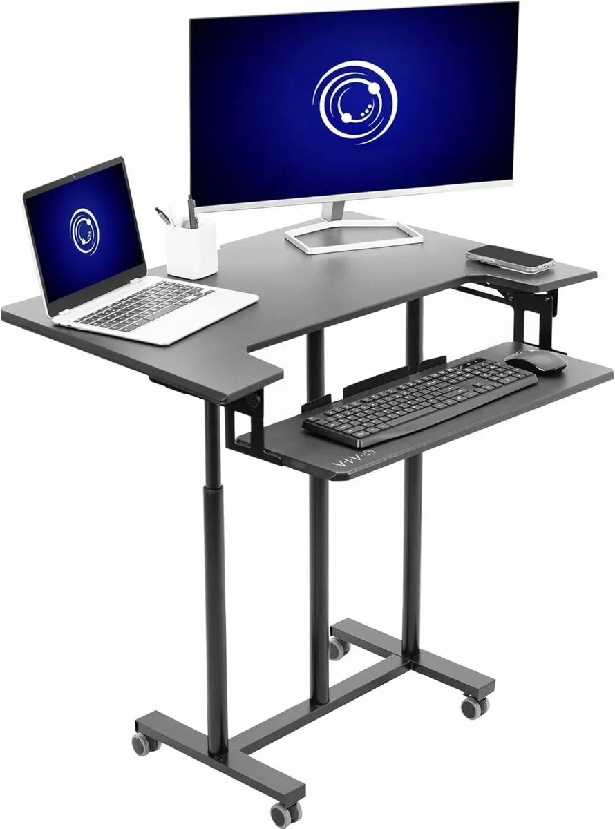 Mobile Height Adjustable Table Stand Up Desk Cart - Image 1