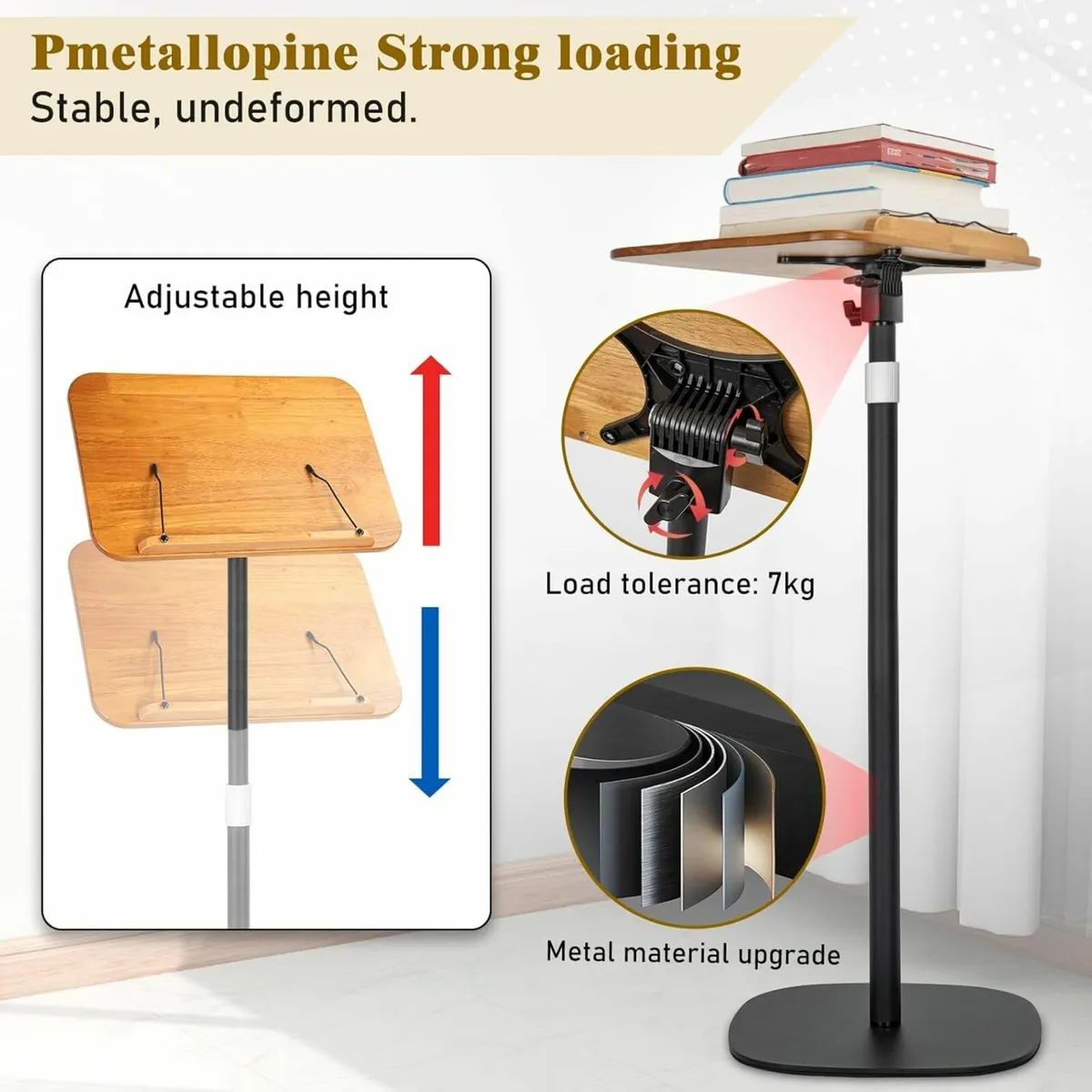 Height Adjustable 50 to170CM Standing Reading - Image 3