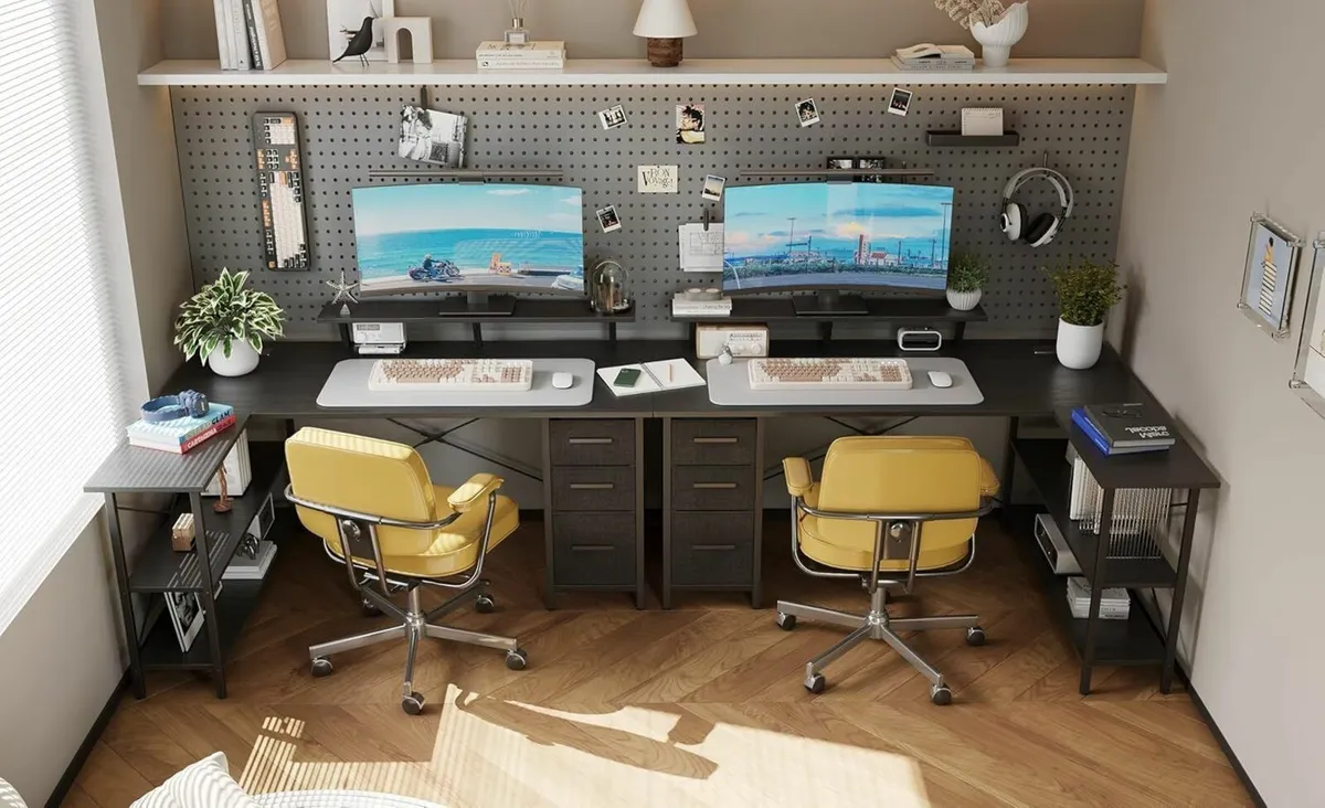 Corner Computer Desk with Drawers 120x80cm - Image 4