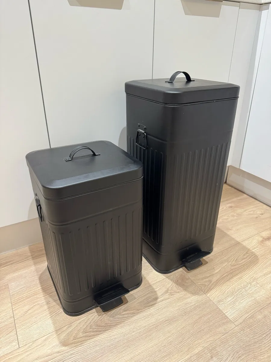 Zara Home Black Pedal Bins - Image 1