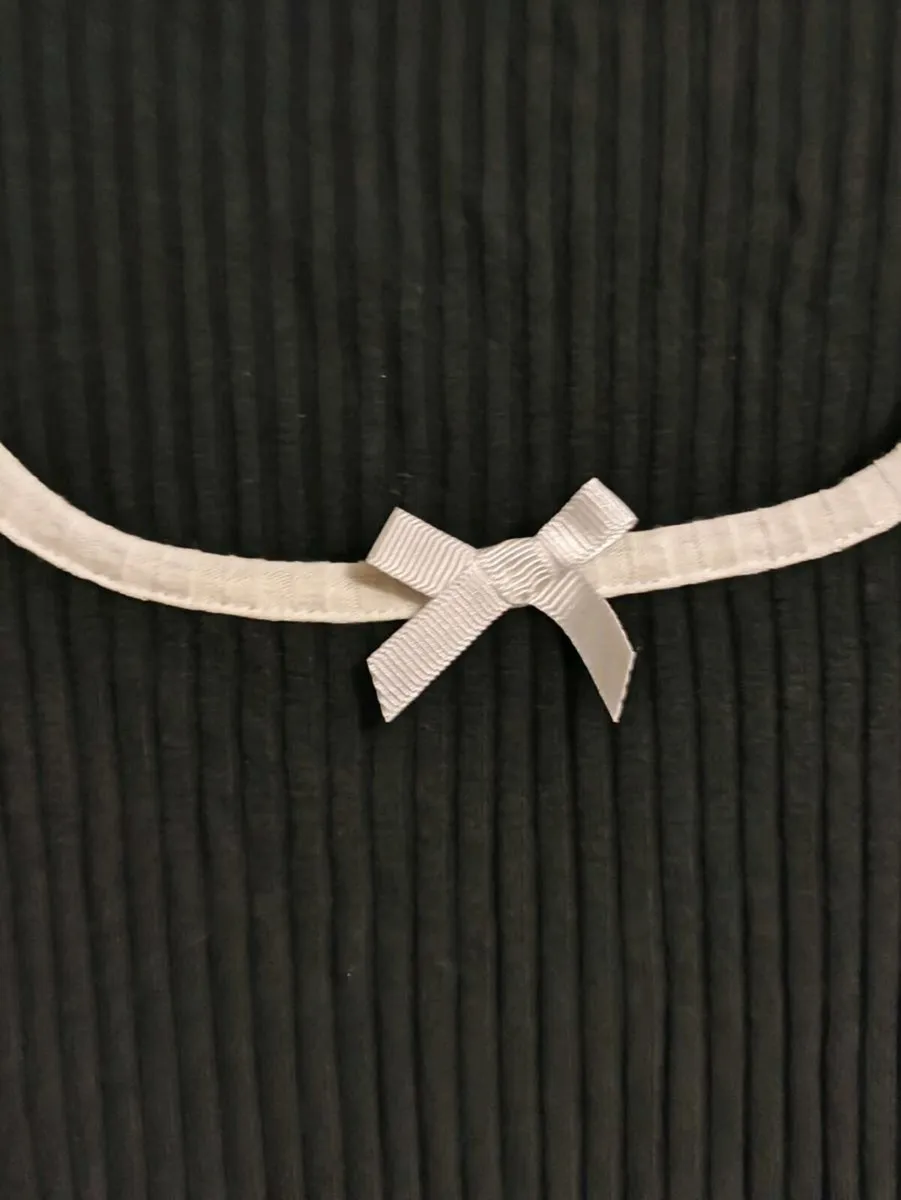 Black Ribbed Contrast-Trim Dress – DIVIDED by H&M - Image 2