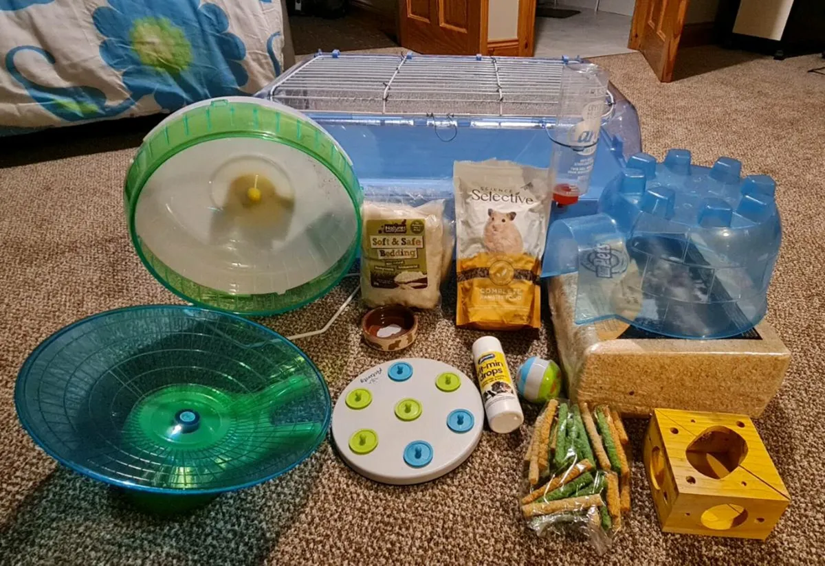Hamster cage & accessories - Image 1
