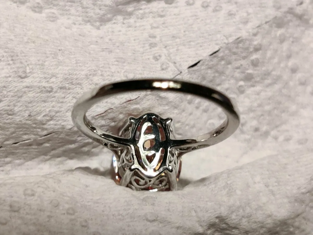 RARE, PINK TOURMALINE, 9CT White Gold New Ring ! - Image 3