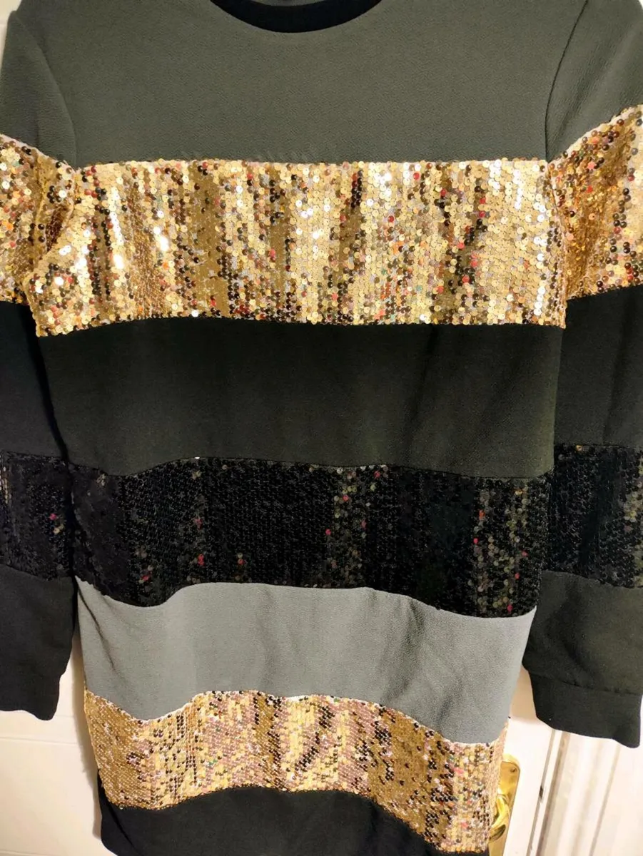 Striped Sequin Long-Sleeve Dress – SHEIN – Size S - Image 3