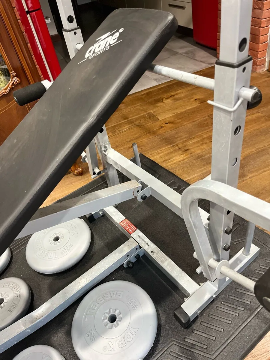 Bench barbell dumbbells and weights - Image 2