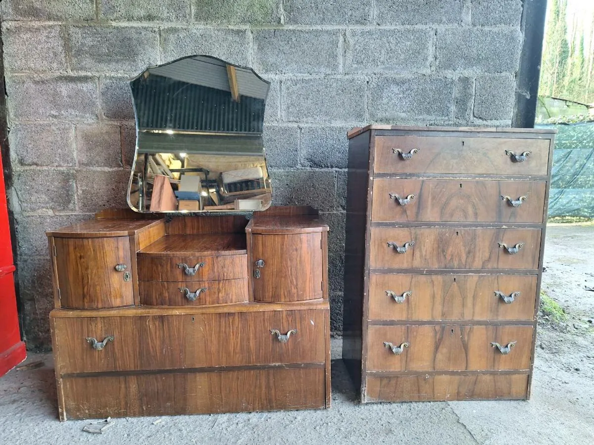 Vintage dresser with mirror + chest (DELIVERY) - Image 1