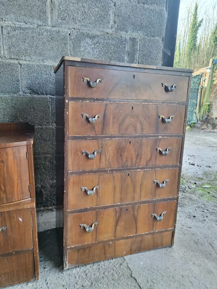 Vintage dresser with mirror + chest (DELIVERY) - Image 3