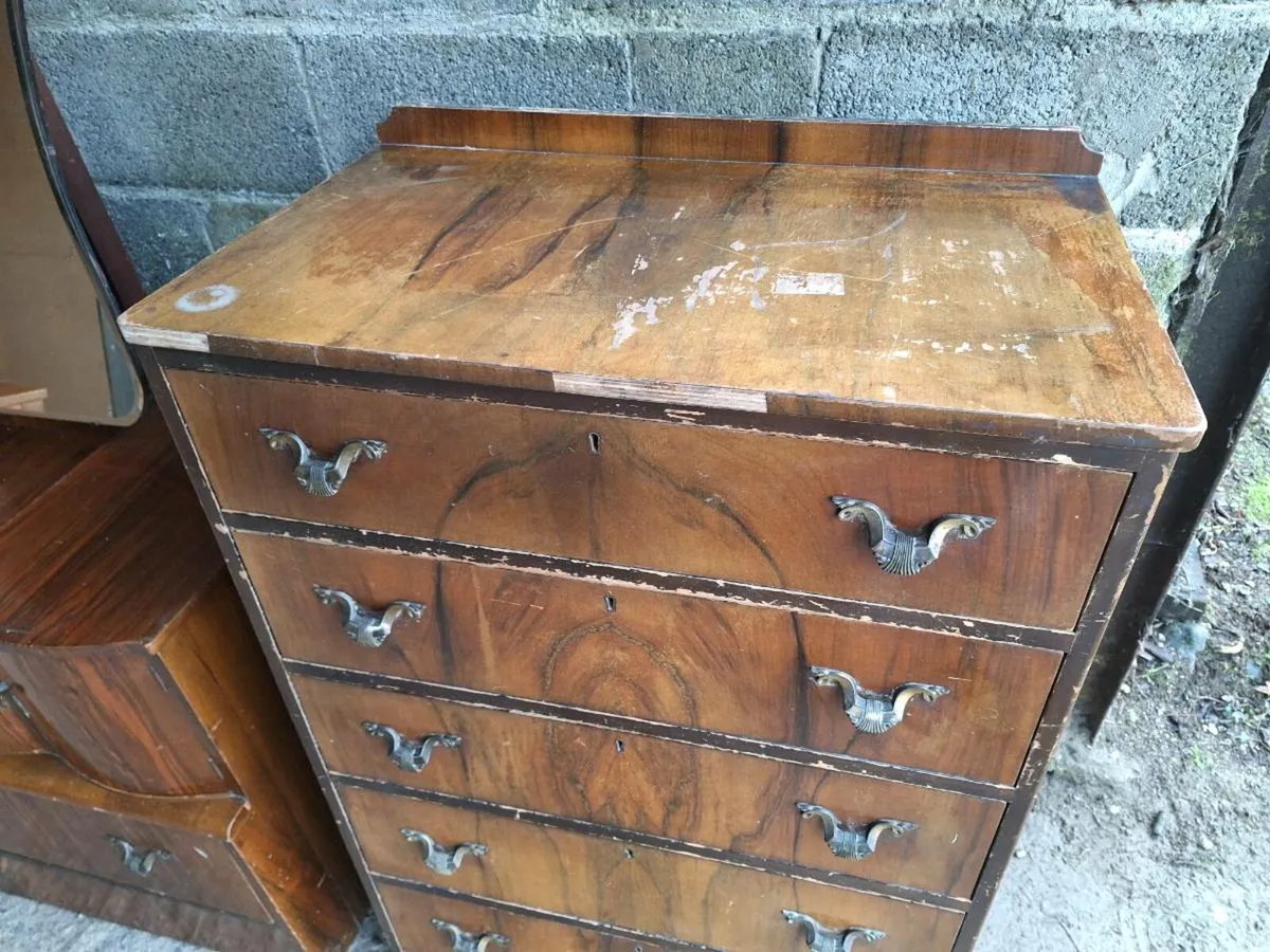 Vintage dresser with mirror + chest (DELIVERY) - Image 4