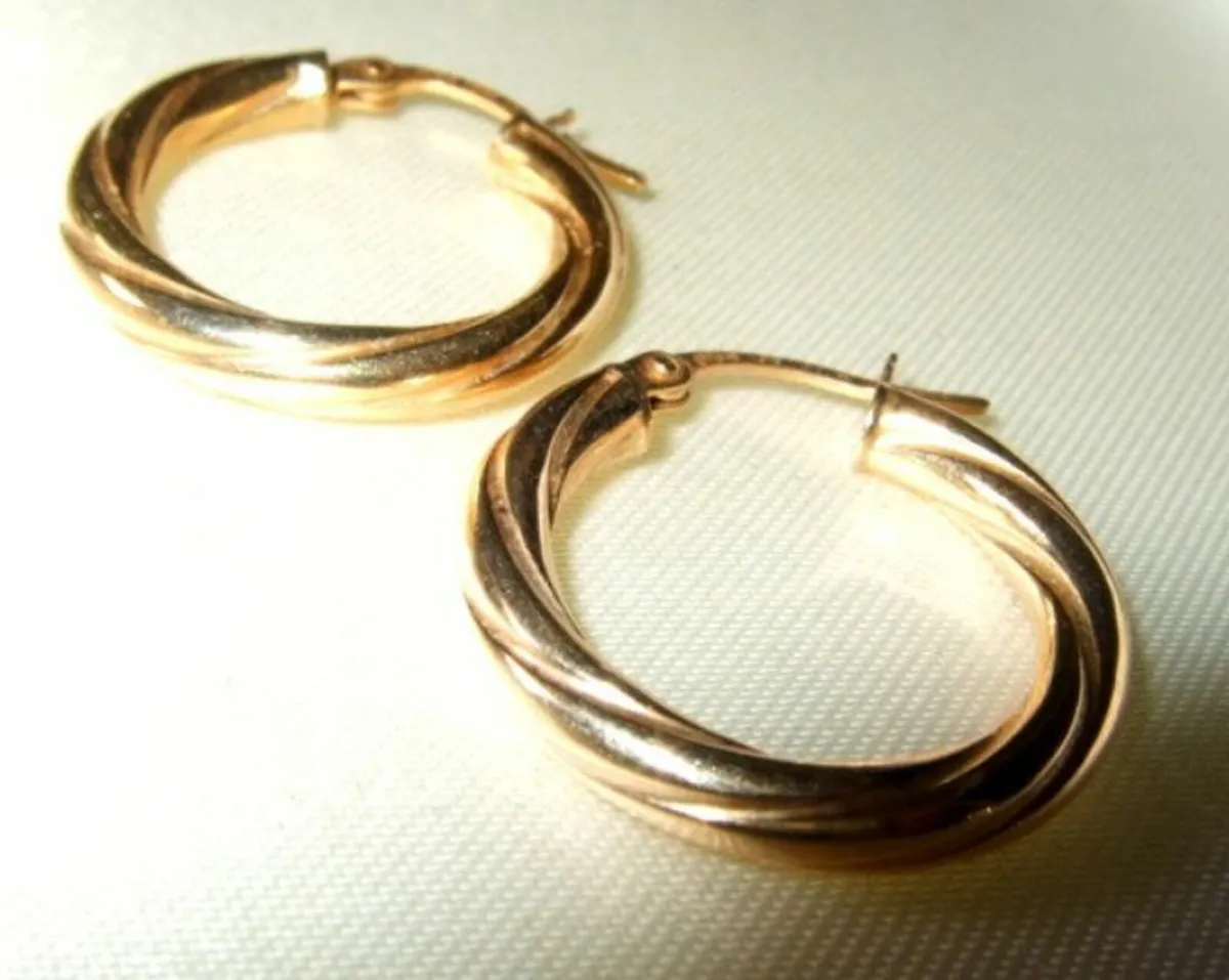 Vintage 9ct Gold Hallmarked Hoops - Image 3