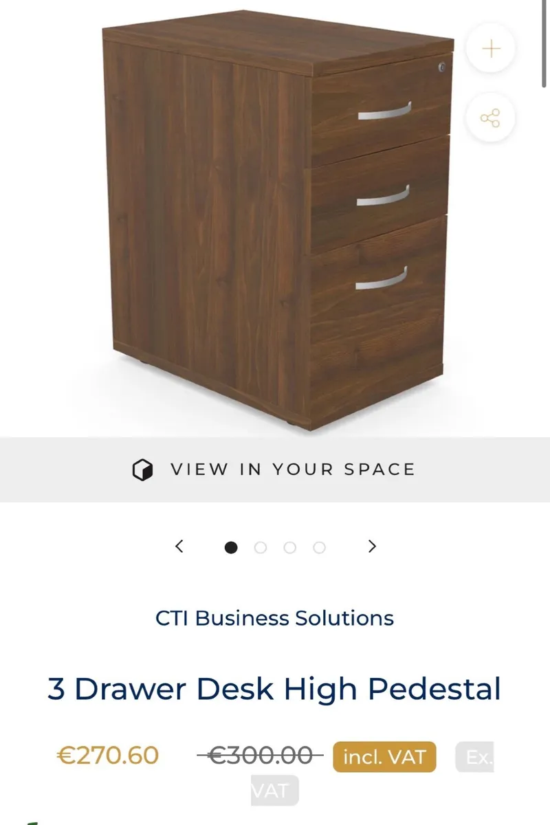 1 x CTI Office Solutions Walnut Desk - Image 3