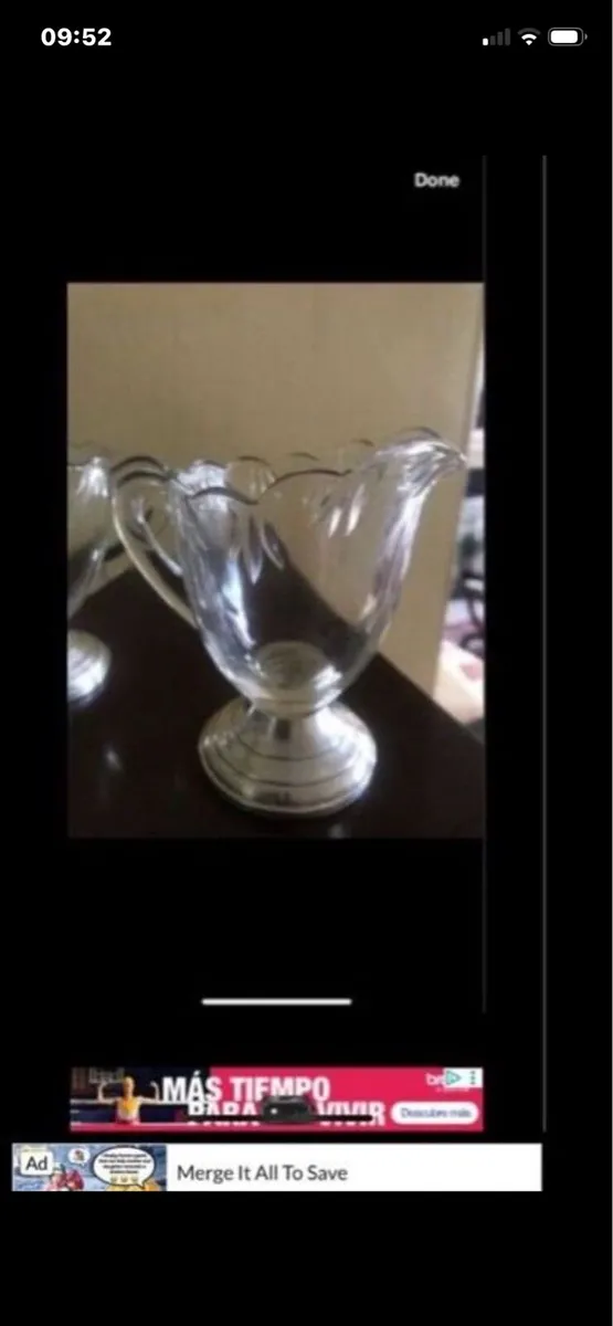 Antique Sterling Silver weighted Sugar & Milk Bowl - Image 2