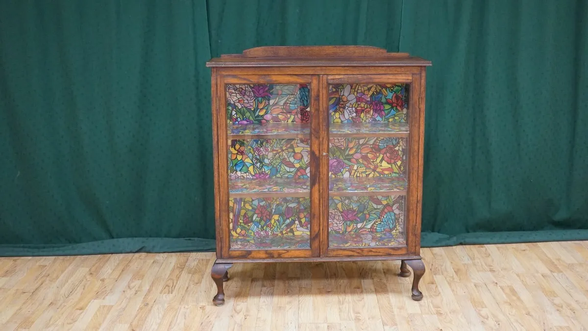 Quality Oak Glazed Display Cabinet - Image 1