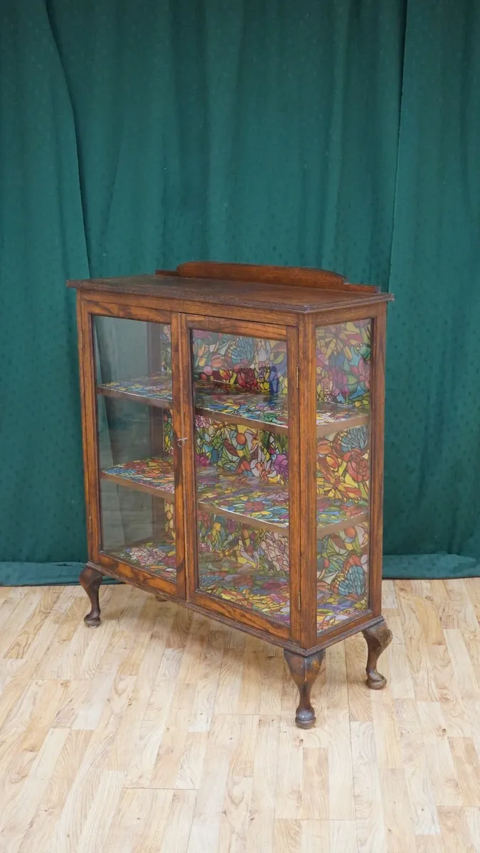 Quality Oak Glazed Display Cabinet - Image 4
