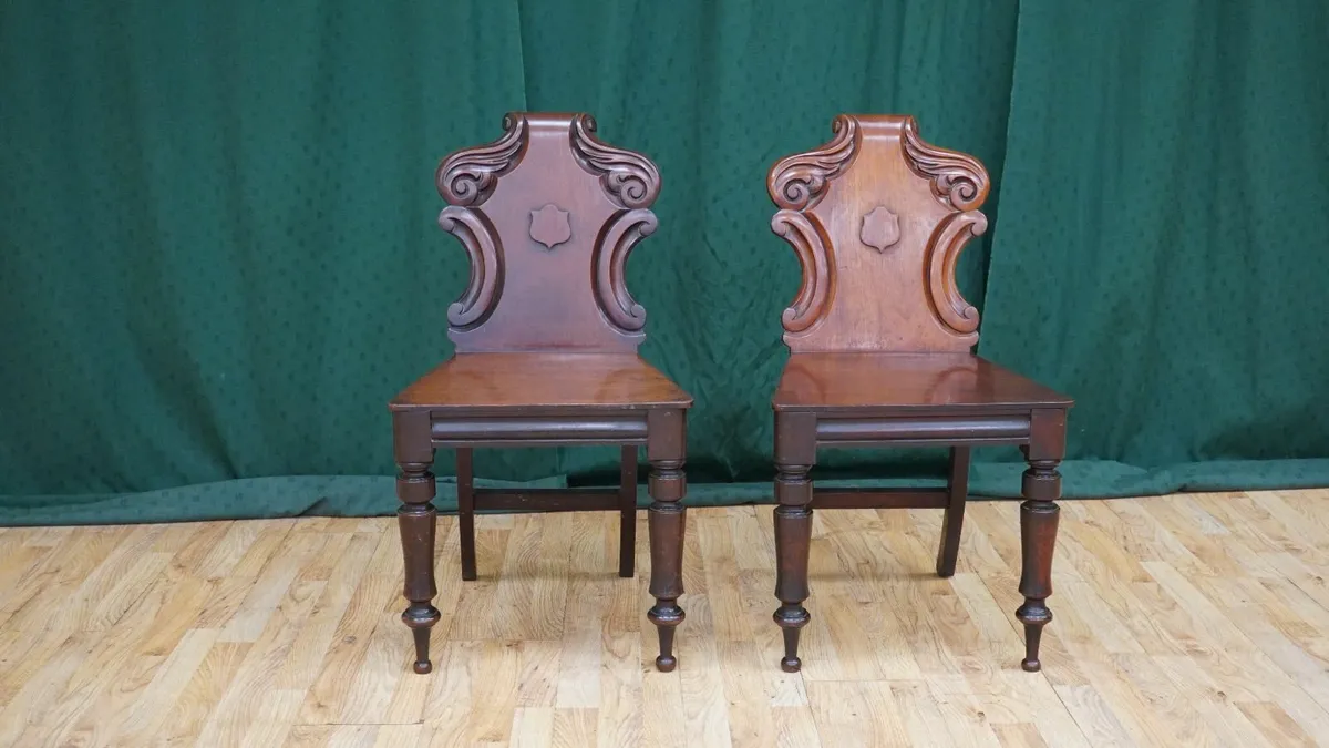 Victorian Mahogany Hall Chairs - Image 1