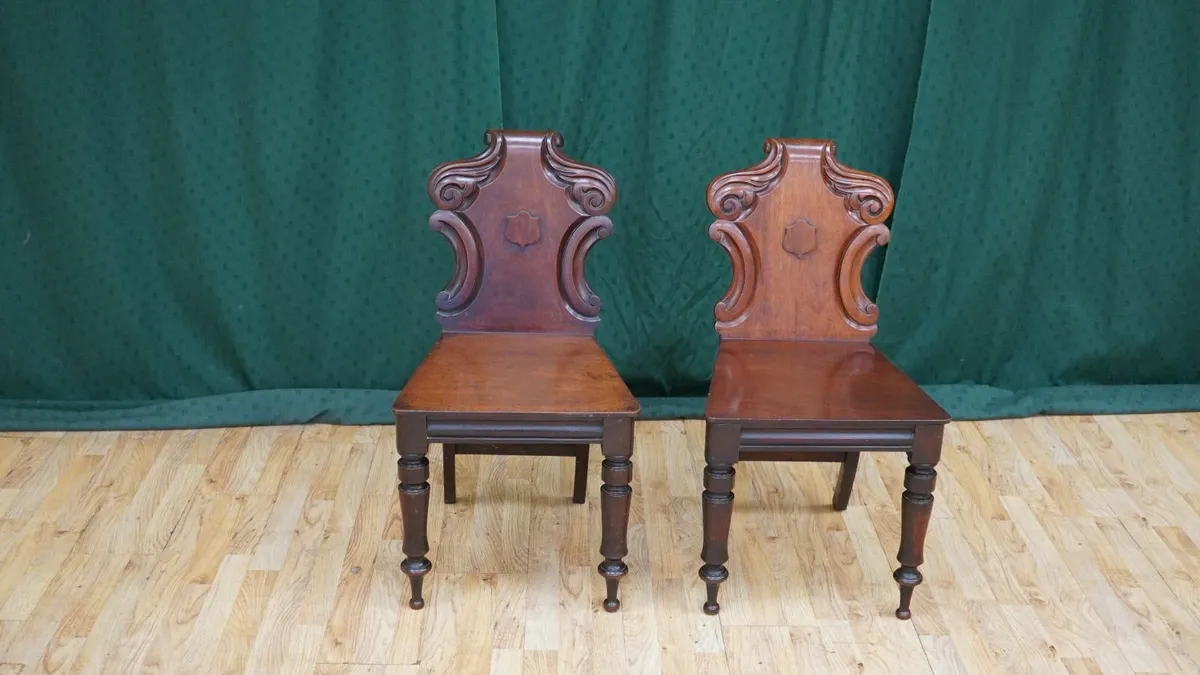 Victorian Mahogany Hall Chairs - Image 2