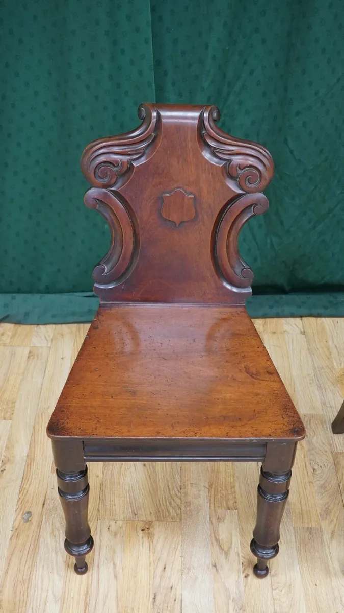 Victorian Mahogany Hall Chairs - Image 3