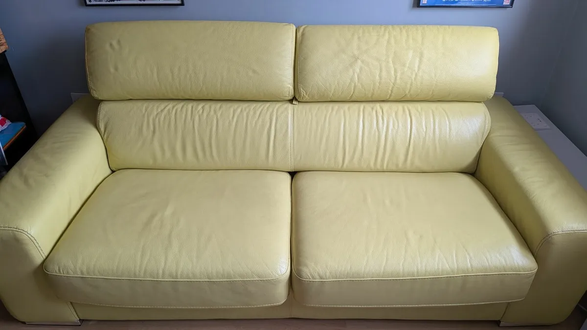 Real Leather Sofa Bed - Image 1